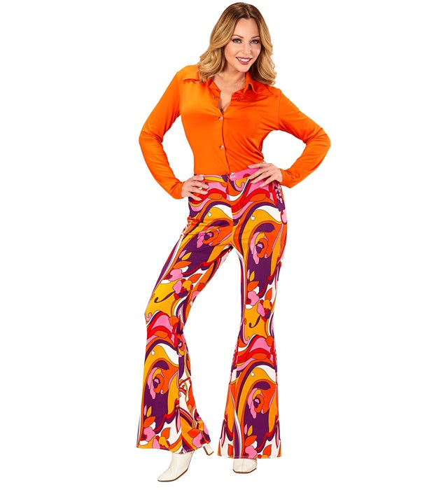 THE 70s GROOVY STYLE Orchid Schlaghose im 70er Jahre Stil für Fasnacht