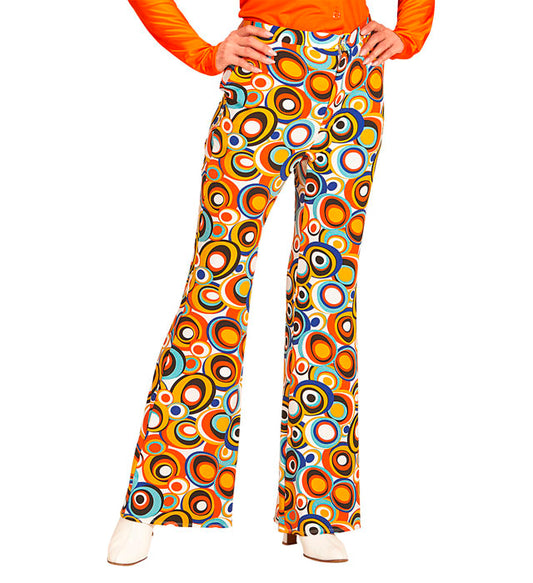 Bunte Schlaghose im 70er Jahre Groovy Style mit psychedelischem Muster