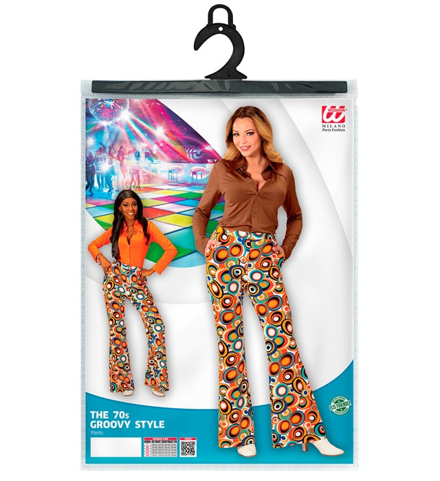 Bunte Schlaghose im 70er Jahre Groovy Style mit psychedelischem Muster