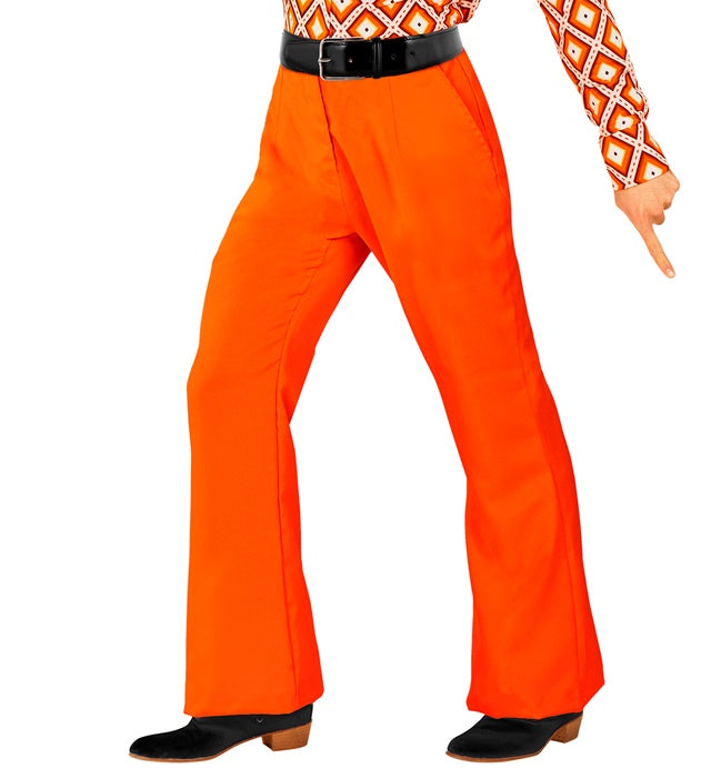 THE 70s GROOVY STYLE orange Hose im 70er Jahre Retro-Stil für Fasnacht