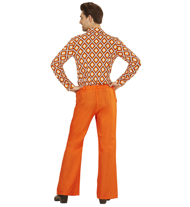 THE 70s GROOVY STYLE orange Hose im 70er Jahre Retro-Stil für Fasnacht