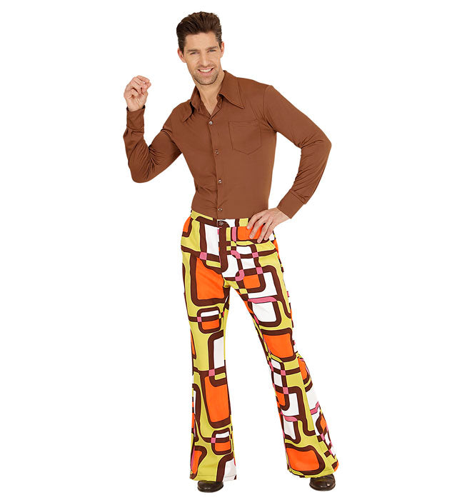 THE 70s GROOVY STYLE Schlaghose im Retro 70er Jahre Design für Fasnacht
