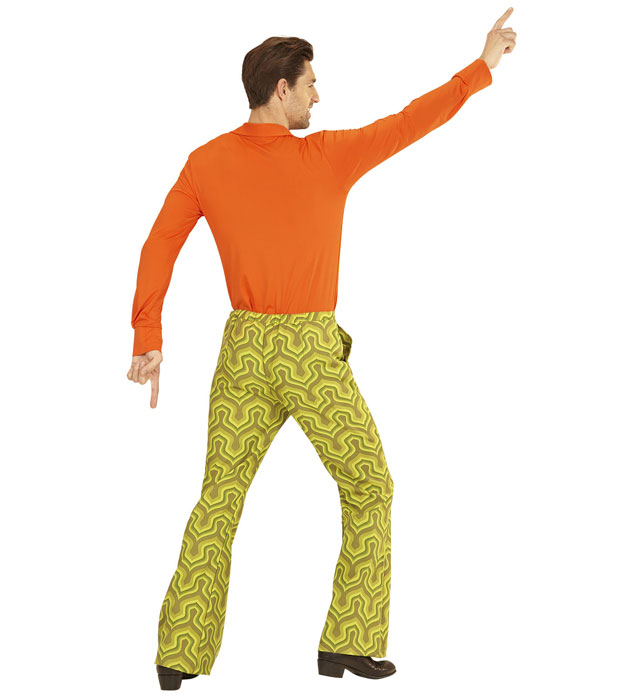 Bunte THE 70s GROOVY STYLE Schlaghose mit psychedelischem Muster für Fasnacht
