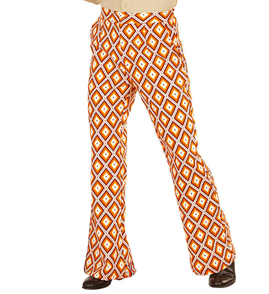 THE 70s GROOVY STYLE Rhombus-Hose mit Retro-Muster für Fasnacht