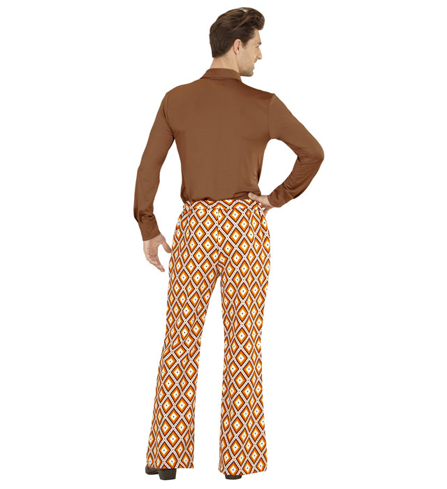 THE 70s GROOVY STYLE Rhombus-Hose mit Retro-Muster für Fasnacht