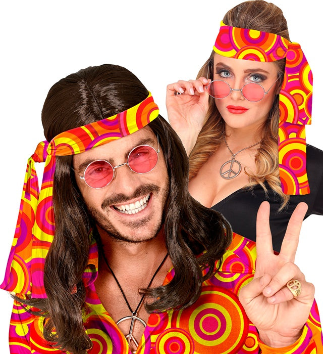 THE 70s GROOVY STYLE orange Bubbles Stirnband im Retro-Design