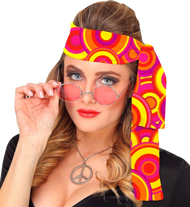 THE 70s GROOVY STYLE orange Bubbles Stirnband im Retro-Design