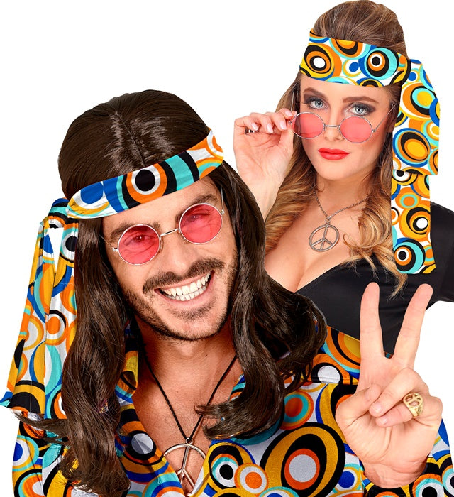 THE 70s GROOVY STYLE Bubbles Stirnband mit buntem Retro-Bubble-Muster