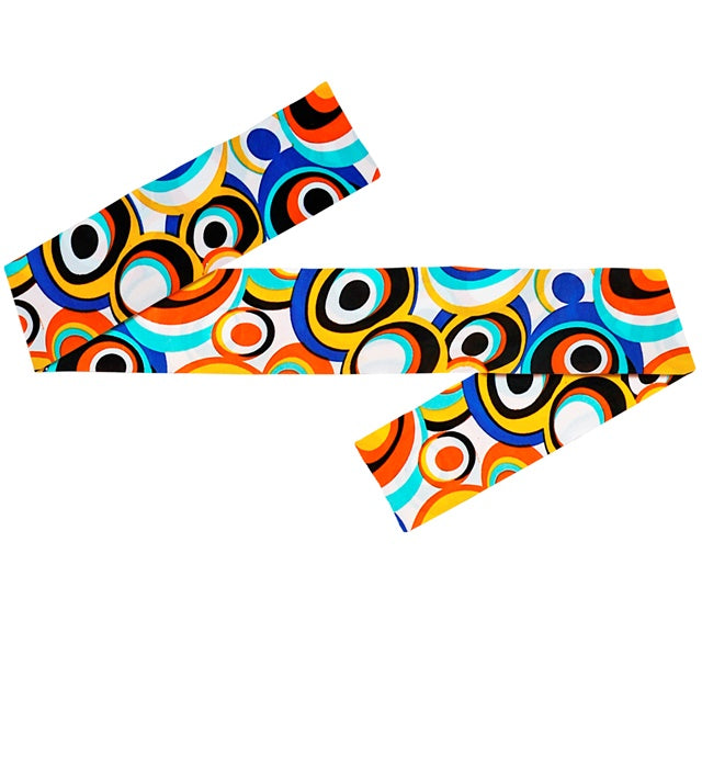 THE 70s GROOVY STYLE Bubbles Stirnband mit buntem Retro-Bubble-Muster