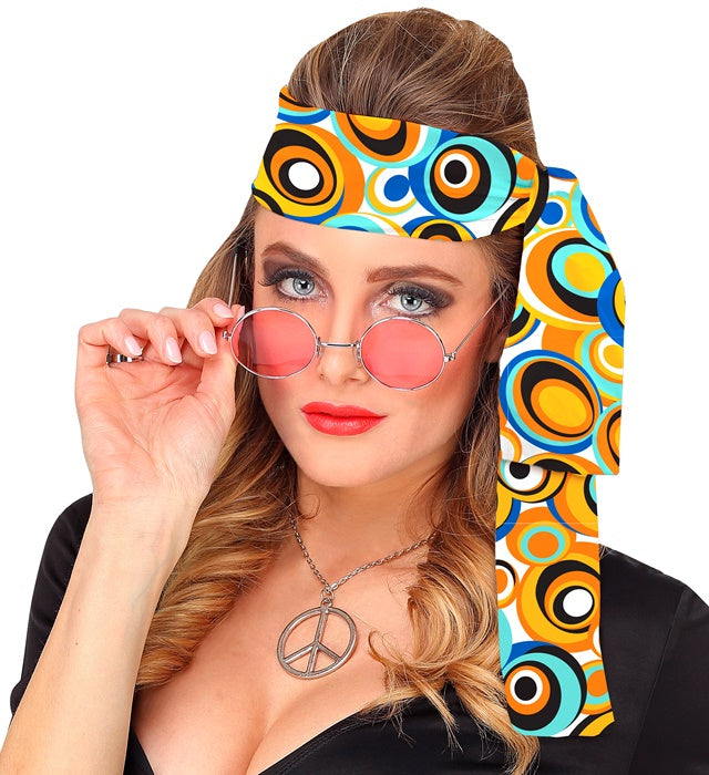 THE 70s GROOVY STYLE Bubbles Stirnband mit buntem Retro-Bubble-Muster