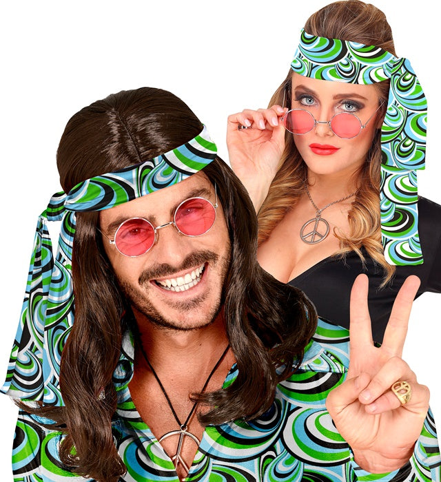 THE 70s Groovy Style Stirnband mit buntem Wellenmuster als Retro-Accessoire