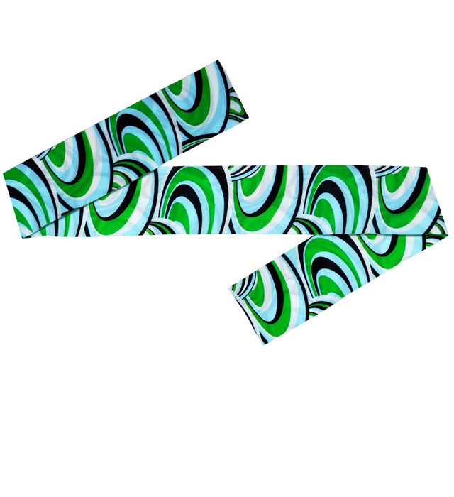 THE 70s Groovy Style Stirnband mit buntem Wellenmuster als Retro-Accessoire