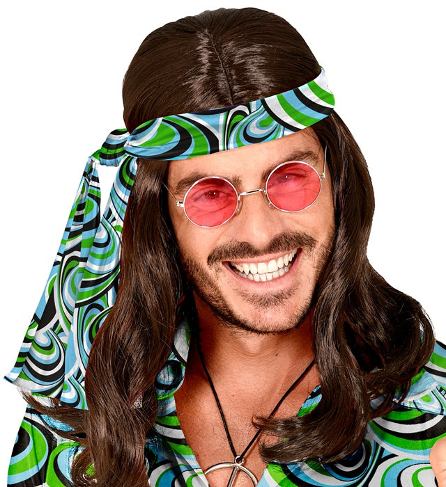 THE 70s Groovy Style Stirnband mit buntem Wellenmuster als Retro-Accessoire