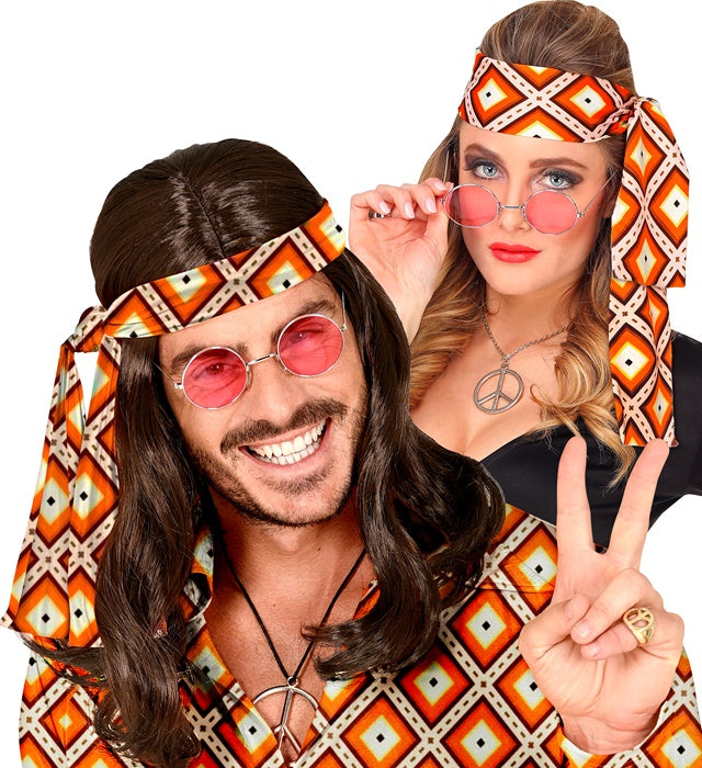 THE 70s Groovy Style Stirnband mit Rhombus-Muster in Retro-Design