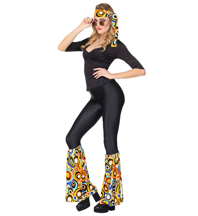 THE 70s GROOVY STYLE Stirnband und Stulpen mit buntem Bubble-Muster