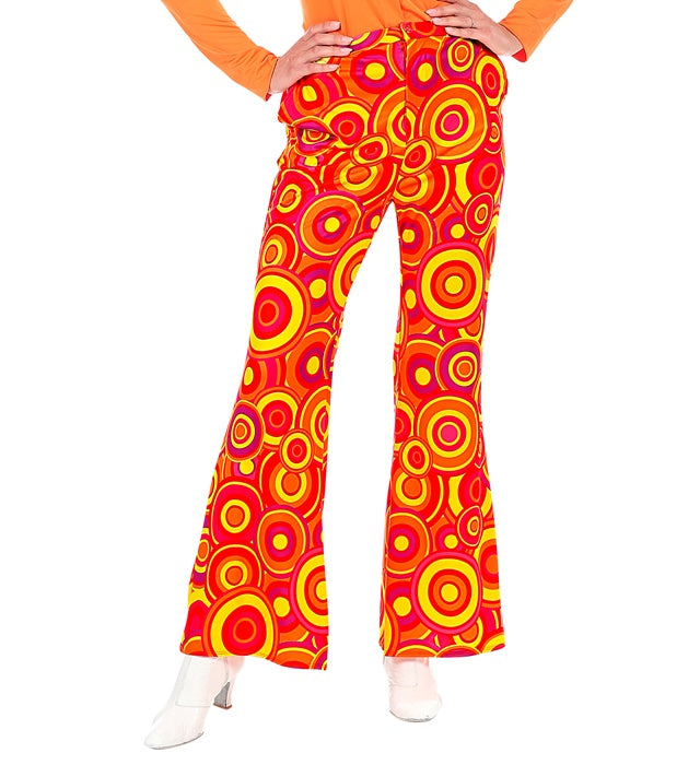 Orange Damenhose im 70er Jahre Bubble-Stil für Fasnacht und Mottopartys
