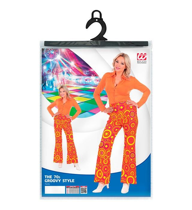 Orange Damenhose im 70er Jahre Bubble-Stil für Fasnacht und Mottopartys