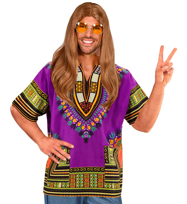 Buntes Dashiki Shirt mit traditionellem afrikanischem Muster für Fasnacht