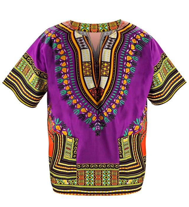Buntes Dashiki Shirt mit traditionellem afrikanischem Muster für Fasnacht