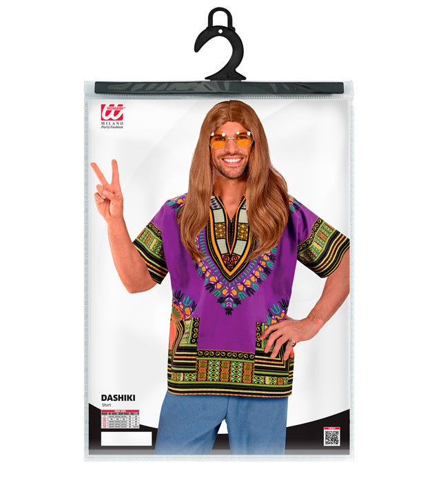 Buntes Dashiki Shirt mit traditionellem afrikanischem Muster für Fasnacht