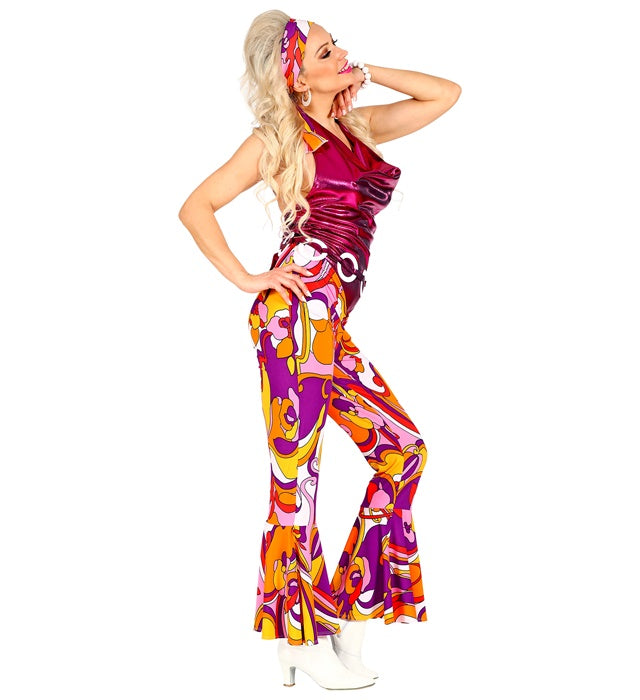 THE 70s Disco Style Kostüm mit Overall, Gürtel und Stirnband in 70er Jahre Design