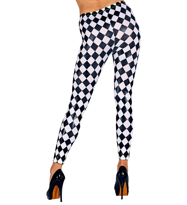 Bunte Rautenmuster Leggings in leuchtenden Farben für Fasnacht und Karneval