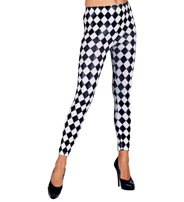 Bunte Rautenmuster Leggings in leuchtenden Farben für Fasnacht und Karneval