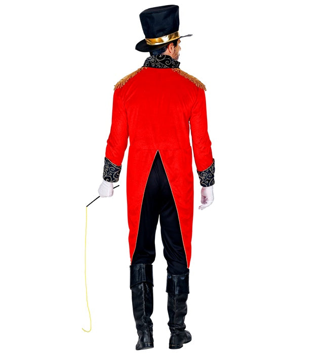 Zirkusdirektor Kostüm mit Frack, Zylinder, Handschuhen und Peitsche für Fasnacht