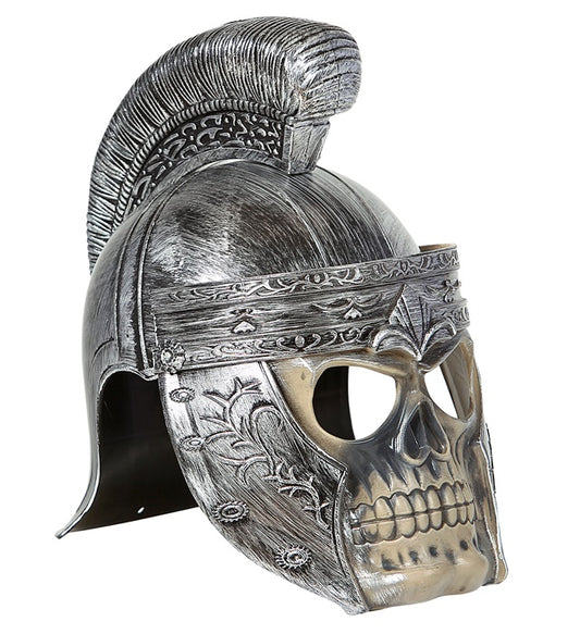 Totenkopf Gladiatorenhelm aus Hartplastik mit detailliertem Totenkopf-Design