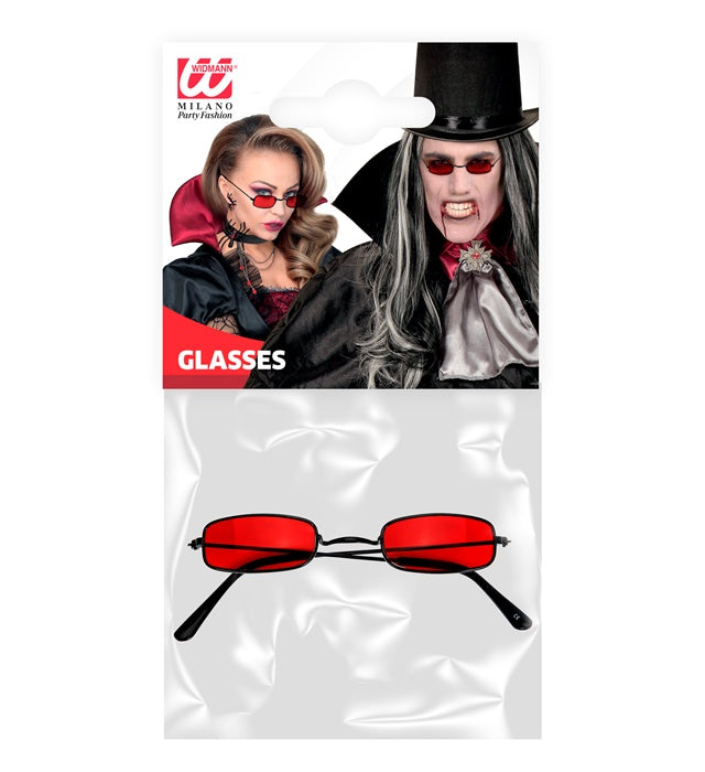 Schwarze Vampirbrille mit spitzen Vampirzähnen als Fasnachts- und Halloween-Accessoire