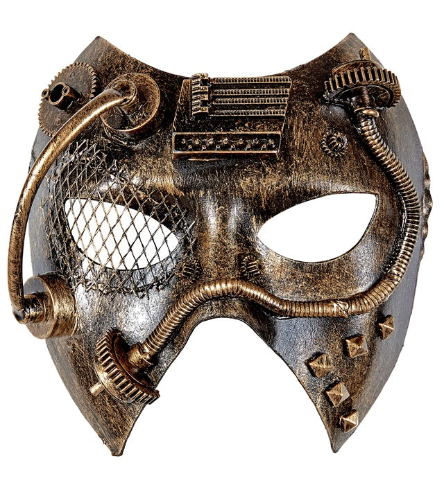 Kupferfarbene Steampunk Maske mit verstellbarem Band
