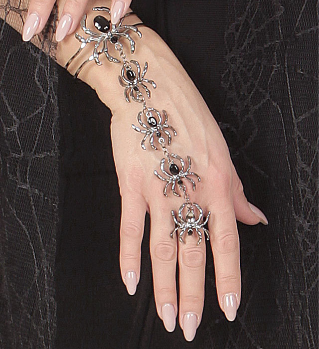Spinnenring mit passendem Armband als Fasnachts- und Halloween-Accessoire