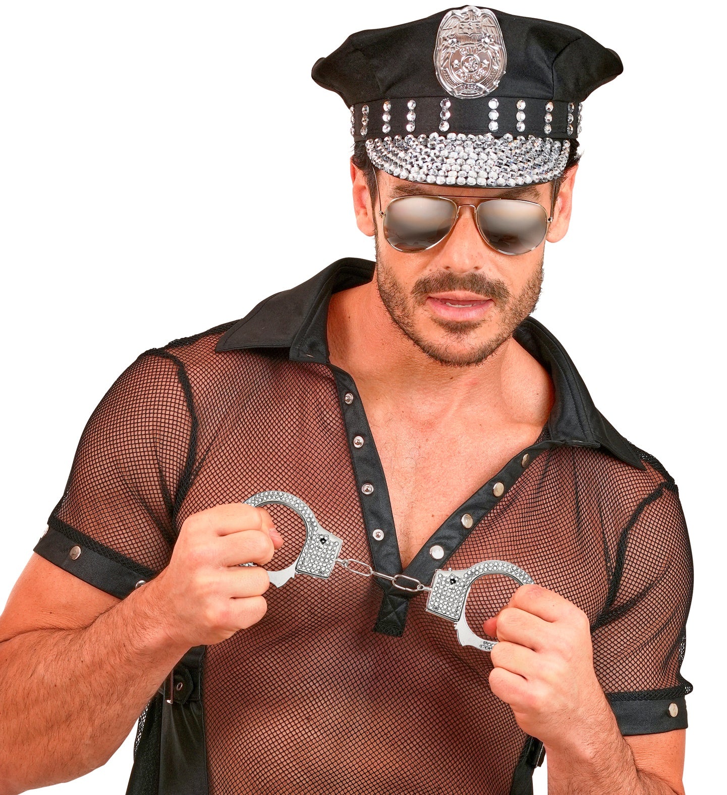 Metall Strass Handschellen mit Schlüssel - Fasnacht24.ch