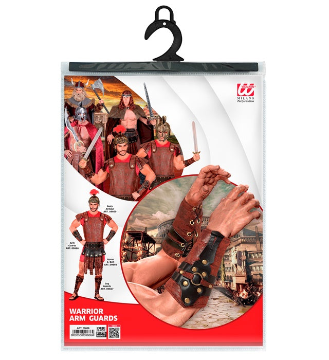Gladiatoren Armschoner in brauner Lederoptik für Fasnacht Kostüm