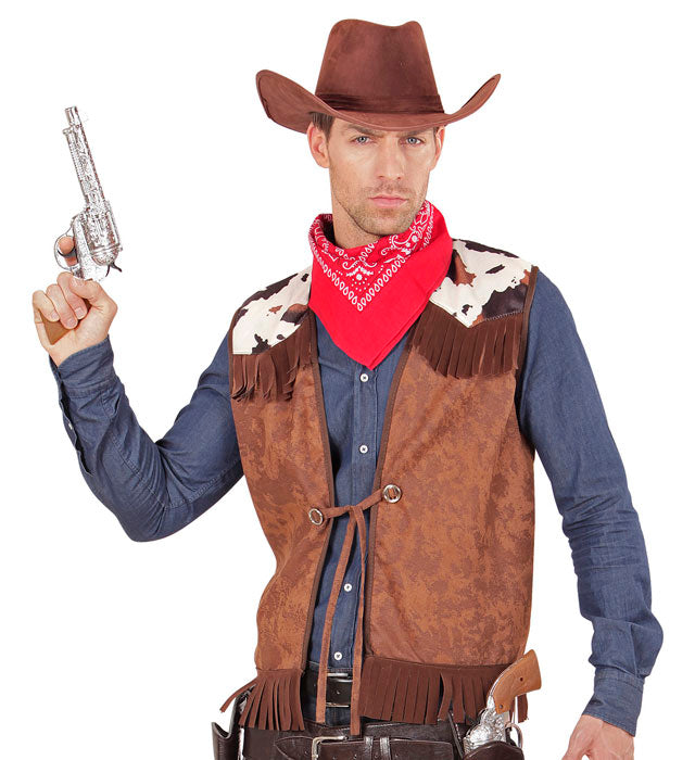 Cowboy-Weste in klassischem Western-Design für Fasnacht und Mottopartys