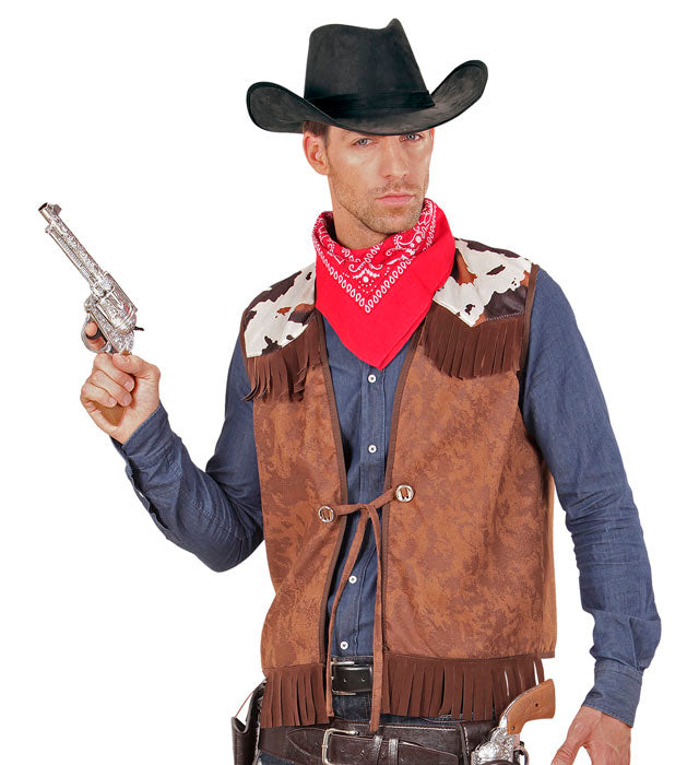 Cowboy-Weste in klassischem Western-Design für Fasnacht und Mottopartys