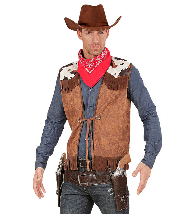 Cowboy-Weste in klassischem Western-Design für Fasnacht und Mottopartys