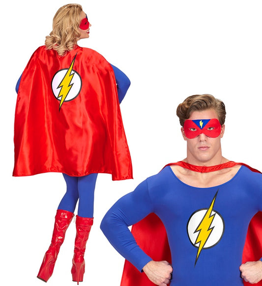 Superhelden-Umhang und schwarze Augenmaske 85 cm Fasnacht-Kostümzubehör