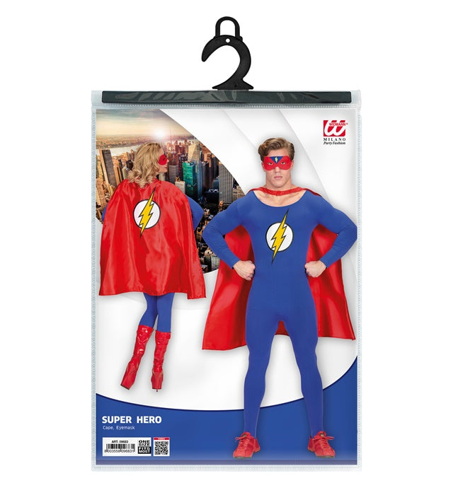 Superhelden-Umhang und schwarze Augenmaske 85 cm Fasnacht-Kostümzubehör