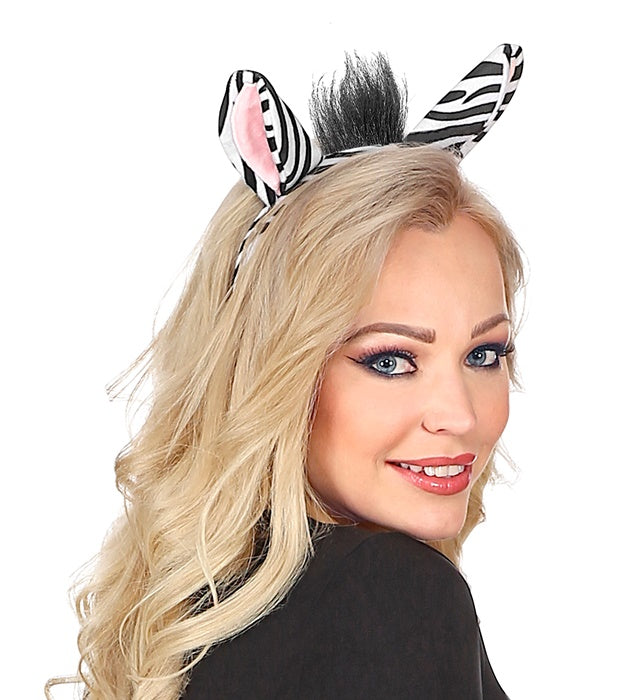 Zebra Ohren und Schwanz Set für Fasnacht Kostüm