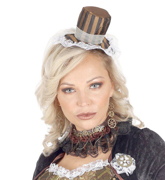 Paar Steampunk Ohringe mit Zahnrad- und Vintage-Design für Fasnacht