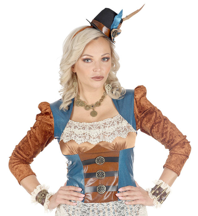 Steampunk Manschetten aus feiner schwarzer Spitze als Fasnachts-Accessoire