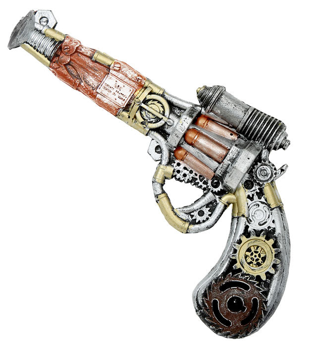 Steampunk Revolver aus Schaumlatex 32 cm Fasnacht Accessoire