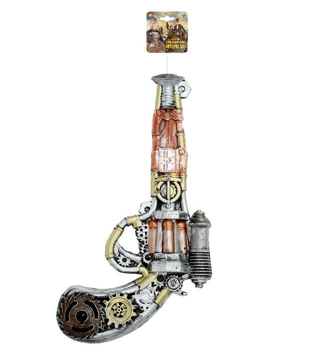 Steampunk Revolver aus Schaumlatex 32 cm Fasnacht Accessoire