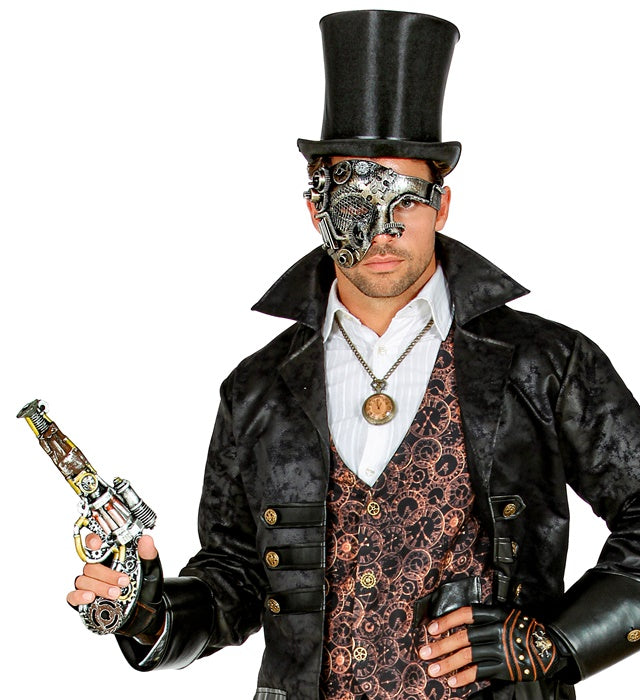 Steampunk Revolver aus Schaumlatex 32 cm Fasnacht Accessoire
