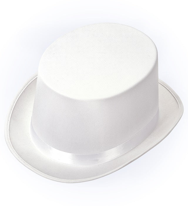 Weisser Zylinder Hut 13 cm für Fasnacht und Karneval
