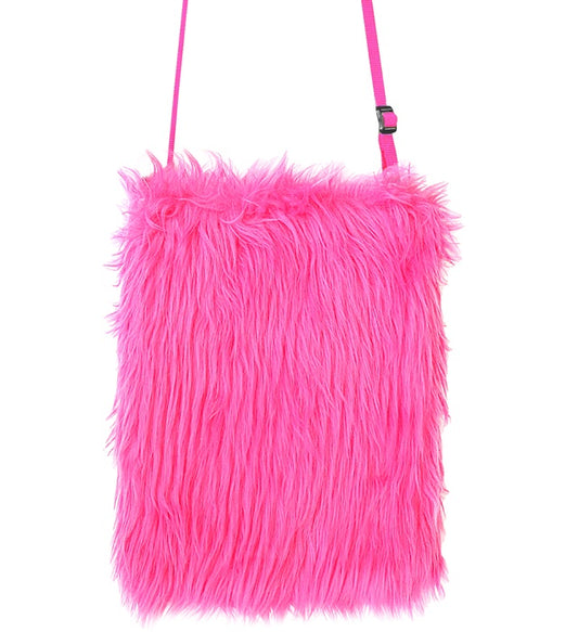 NEON PINKE PLÜSCH HANDTASCHE Neon - Pink