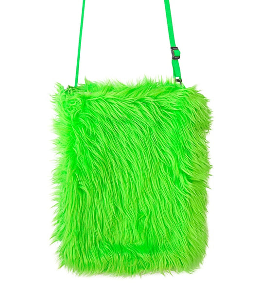 NEON GRÜNE PLÜSCH HANDTASCHE Neon - Grün