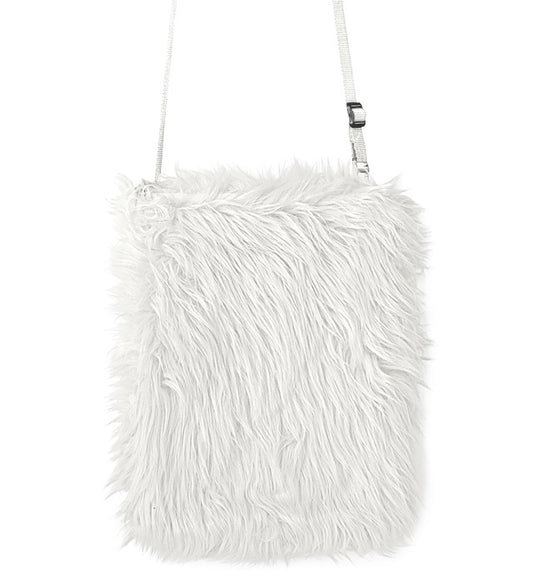 Weiße Plüsch Handtasche als Fasnacht Accessoire