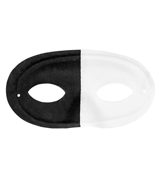 Schwarz-weiße Augenmaske mit elastischem Band für Fasnacht und Karneval